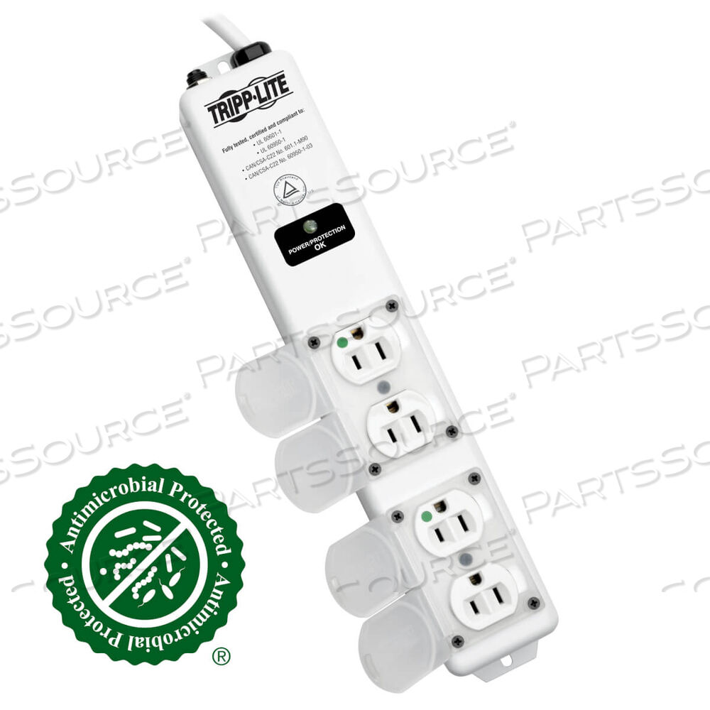 SURGE PROTECTOR STRIP MEDICAL METAL 4 OUTLET 15FT CORD by Tripp Lite
