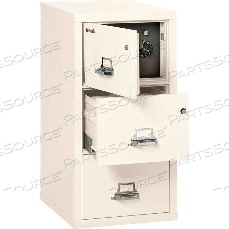 FIREPROOF 3 DRAWER VERTICAL SAFE-IN-FILE LEGAL 20-13/16"WX31-9/16"DX40-1/4"H IVORY WHITE by Fire King