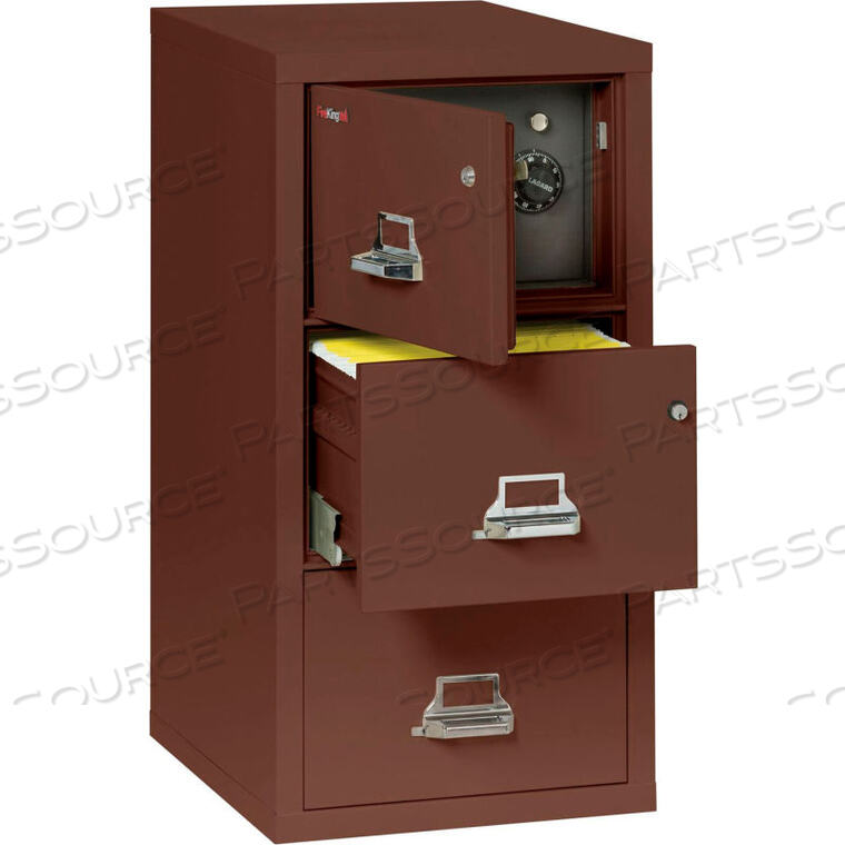 FIREPROOF 3 DRAWER VERTICAL SAFE-IN-FILE LEGAL 20-13/16"WX31-9/16"DX40-1/4"H BROWN by Fire King