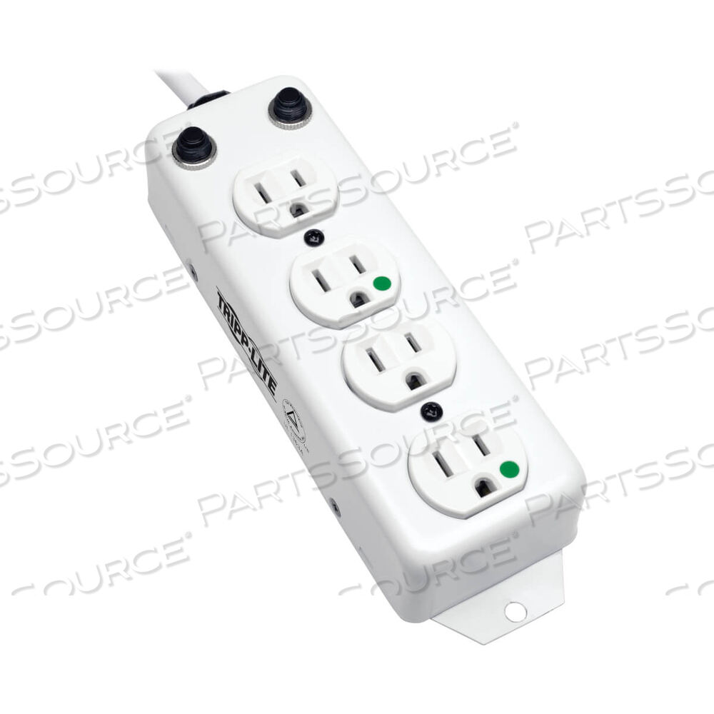 POWER STRIP MEDICAL 120V 4 OUTLET UL1363A 15FT CORD METAL by Tripp Lite