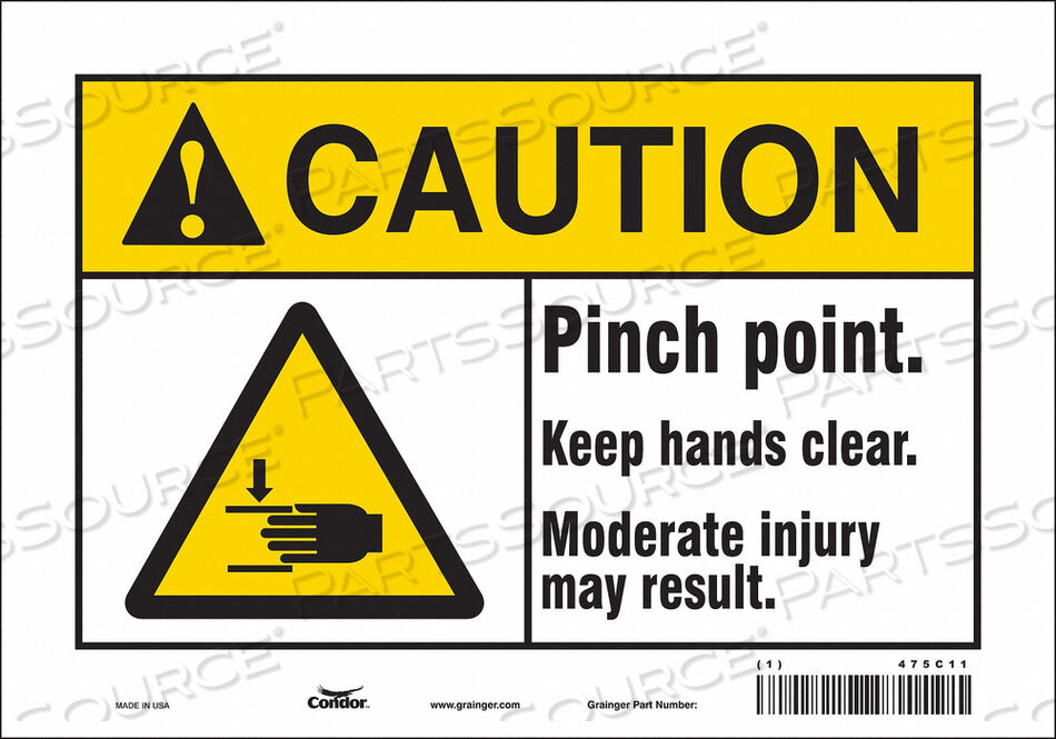 SAFETY SIGN 10 W 7 H 0.004 THICKNESS by Condor