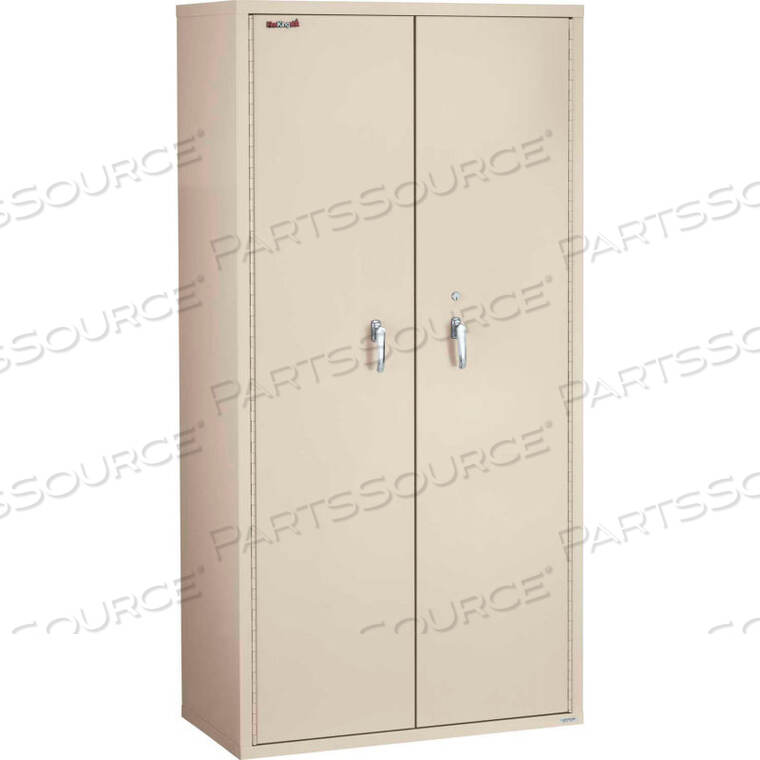 FIREPROOF STORAGE CABINET W/END TAB INSERTS, 36"WX19-1/4"DX72"H,ARTIC WHITE,ASSEMBLED by Fire King