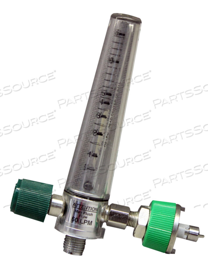 COMPACT FLOWMETER, 0 TO 15 LPM, 50 PSI, OXYGEN, POLYCARBONATE, +/-0.25 TO 0.5 LPM, 70 DEG F by Precision Medical, Inc.
