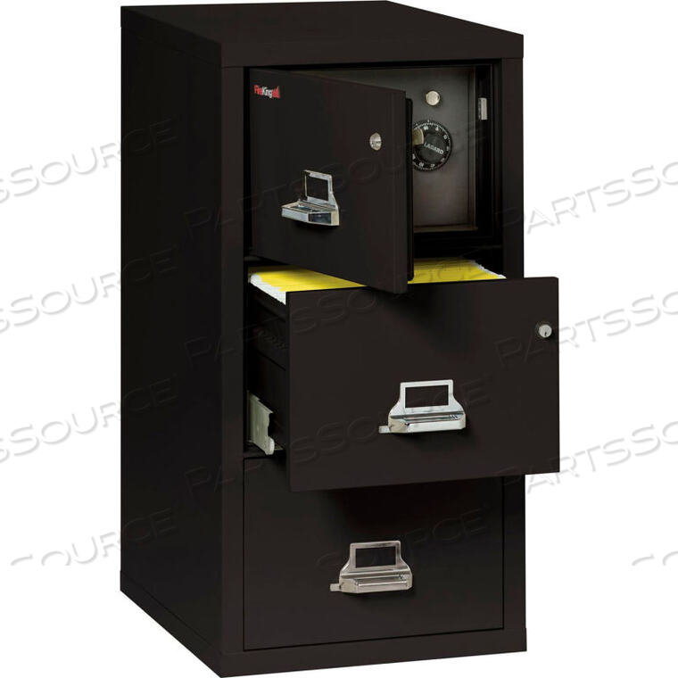 FIREPROOF 3 DRAWER VERTICAL SAFE-IN-FILE LEGAL 20-13/16"WX31-9/16"DX40-1/4"H BLACK by Fire King