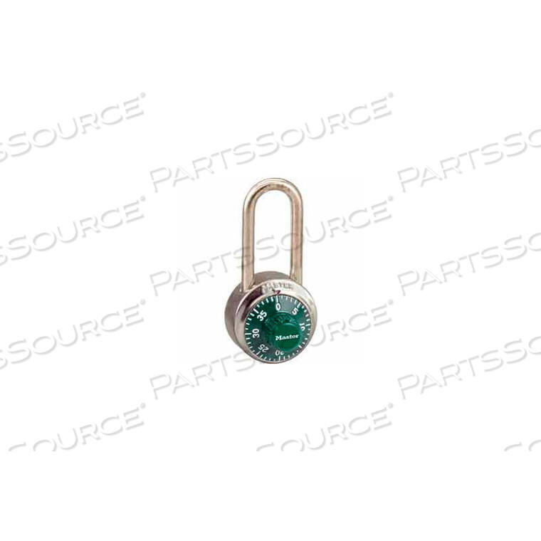 GENERAL SECURITY COMBO PADLOCK LH SHACKLE - GREEN DIAL by Master Lock