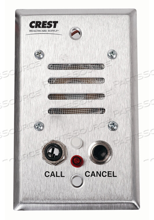PATIENT STATION, STAINLESS STEEL, FACEPLATE MOUNTING, 24 VDC, 80 MA, 2-WAY INTERCOM by Crest Healthcare
