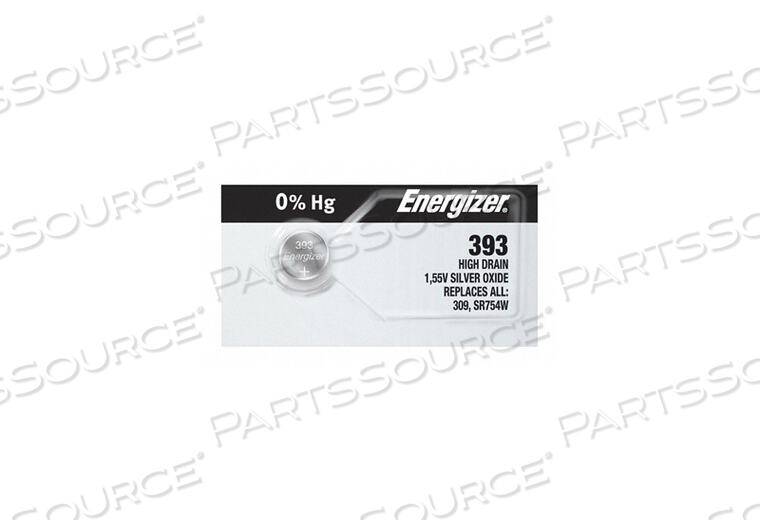 BATTERY, BUTTON CELL, 309/393, SILVER OXIDE, 1.5V, 75 MAH by Energizer