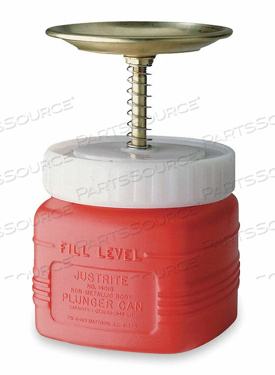 PLUNGER CAN, 1-QUART, NON-METALLIC, RED by Justrite