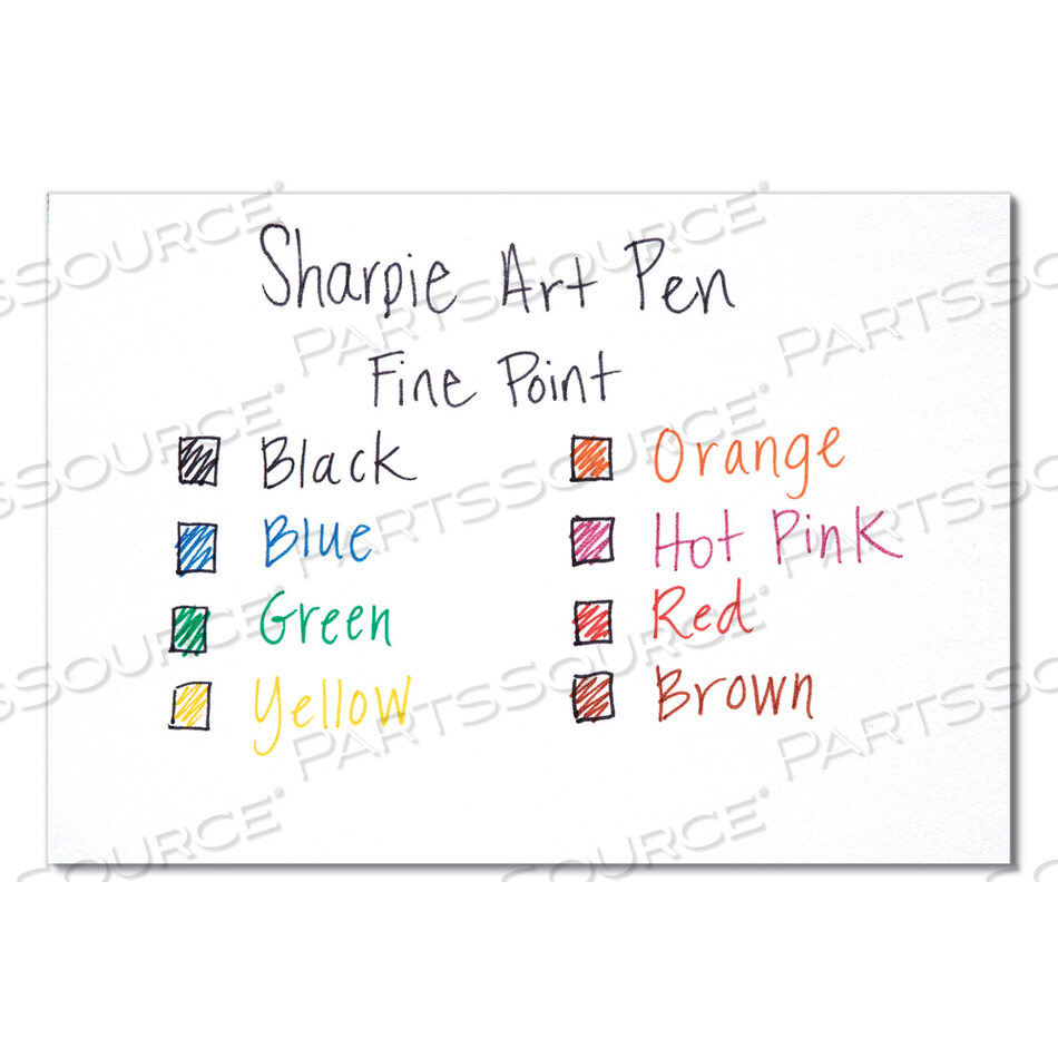 ART PEN W/HARD CASE POROUS POINT PEN, STICK, FINE 0.4 MM, ASSORTED INK AND BARREL COLORS, 8/PACK by Sharpie