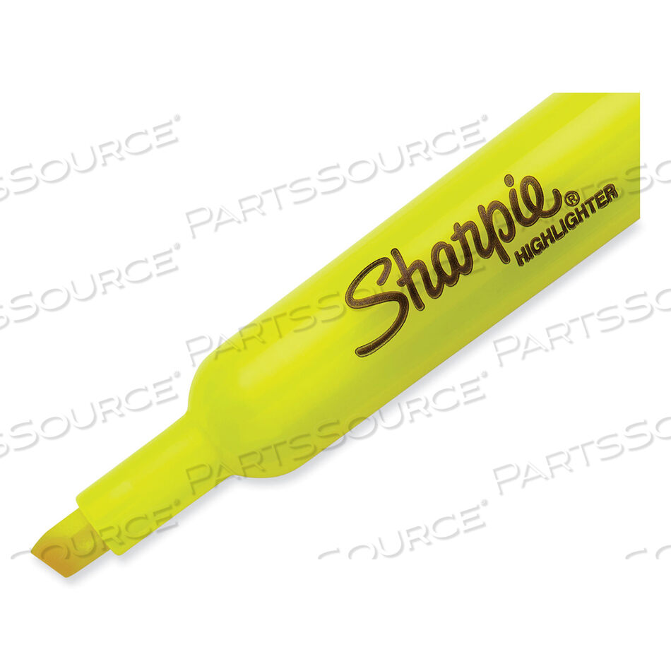 TANK STYLE HIGHLIGHTER VALUE PACK, FLUORESCENT YELLOW INK, CHISEL TIP, YELLOW BARREL, 36/BOX by Sharpie