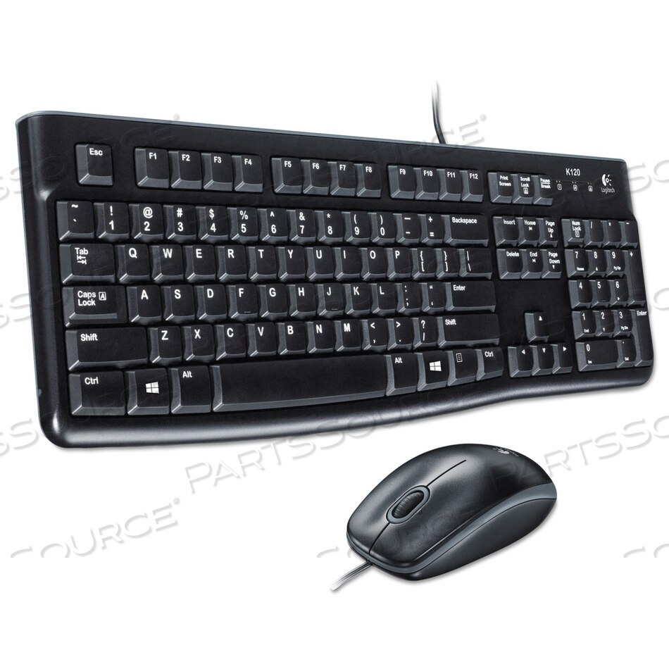 MK120 WIRED KEYBOARD + MOUSE COMBO, USB 2.0, BLACK by Logitech