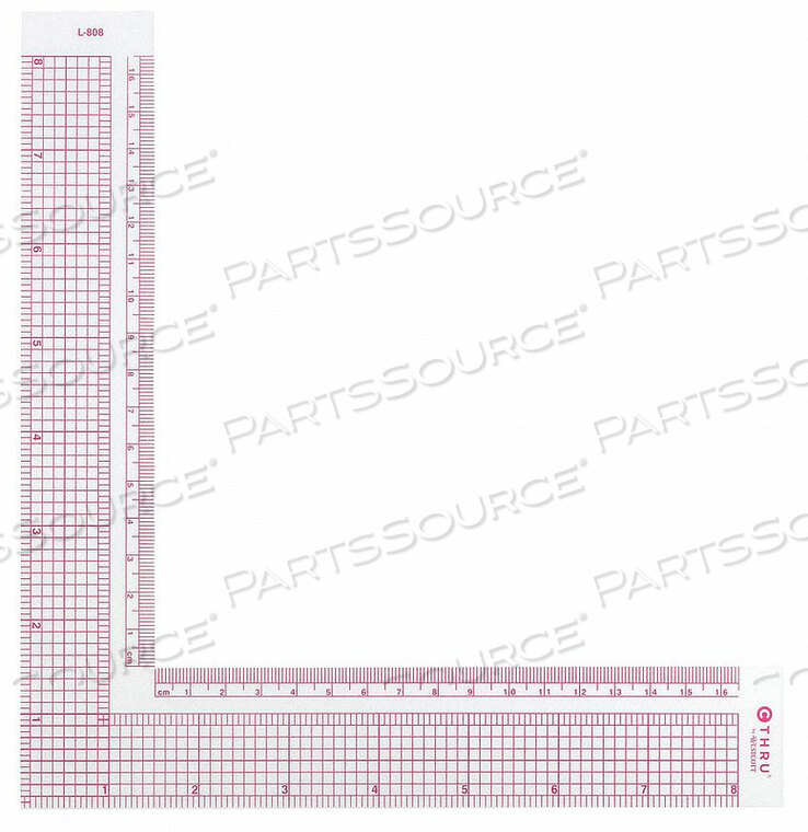 L-SQUARE PVC TRANSPARENT 8IN by Westcott