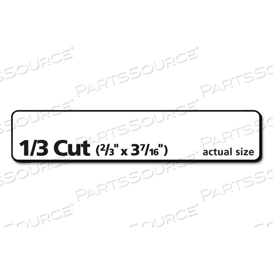 REMOVABLE FILE FOLDER LABELS WITH SURE FEED TECHNOLOGY, 0.66 X 3.44, WHITE, 30/SHEET, 25 SHEETS/PACK by Avery