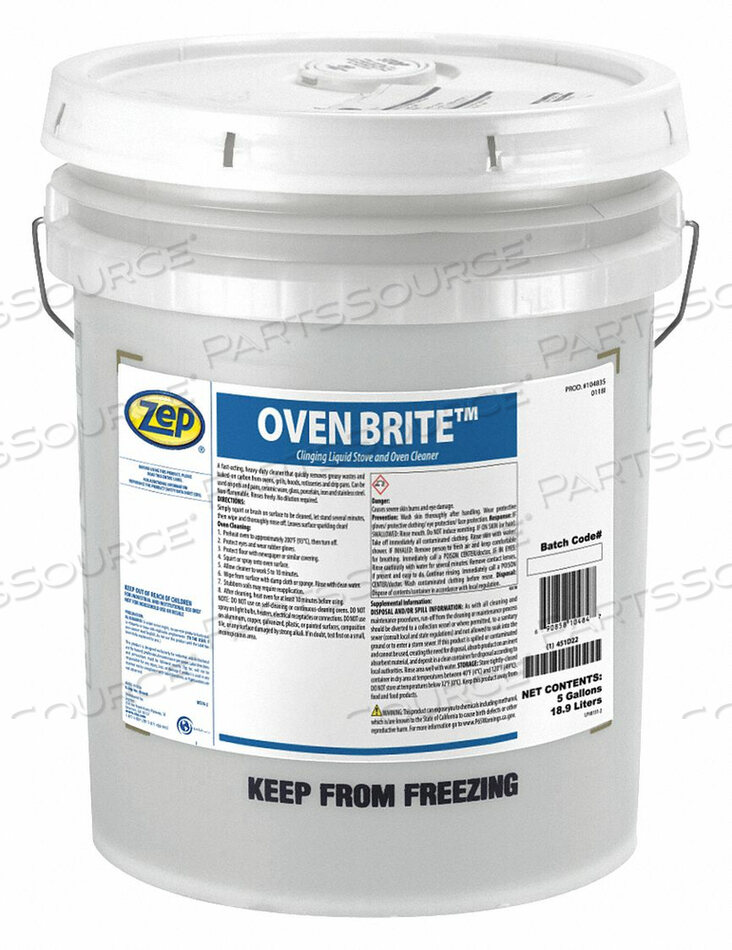 OVEN CLEANER LIQUID 5 GAL. PAIL by Zep