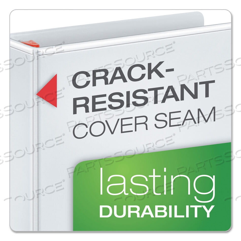 XTRALIFE CLEARVUE NON-STICK LOCKING SLANT-D RING BINDER, 3 RINGS, 1" CAPACITY, 11 X 8.5, WHITE by Cardinal