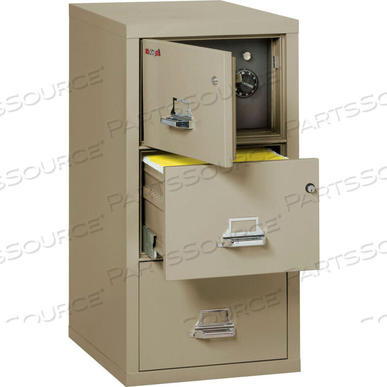 FIREPROOF 3 DRAWER VERTICAL SAFE-IN-FILE LEGAL 20-13/16"WX31-9/16"DX40-1/4"H PEWTER by Fire King