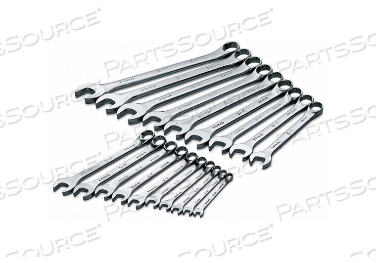COMBO WRENCH SET CHROME 6-24MM 19 PC by SK Professional Tools