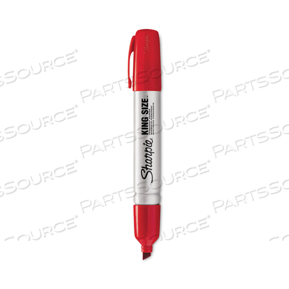 KING SIZE PERMANENT MARKER, BROAD CHISEL TIP, RED, DOZEN by Sharpie