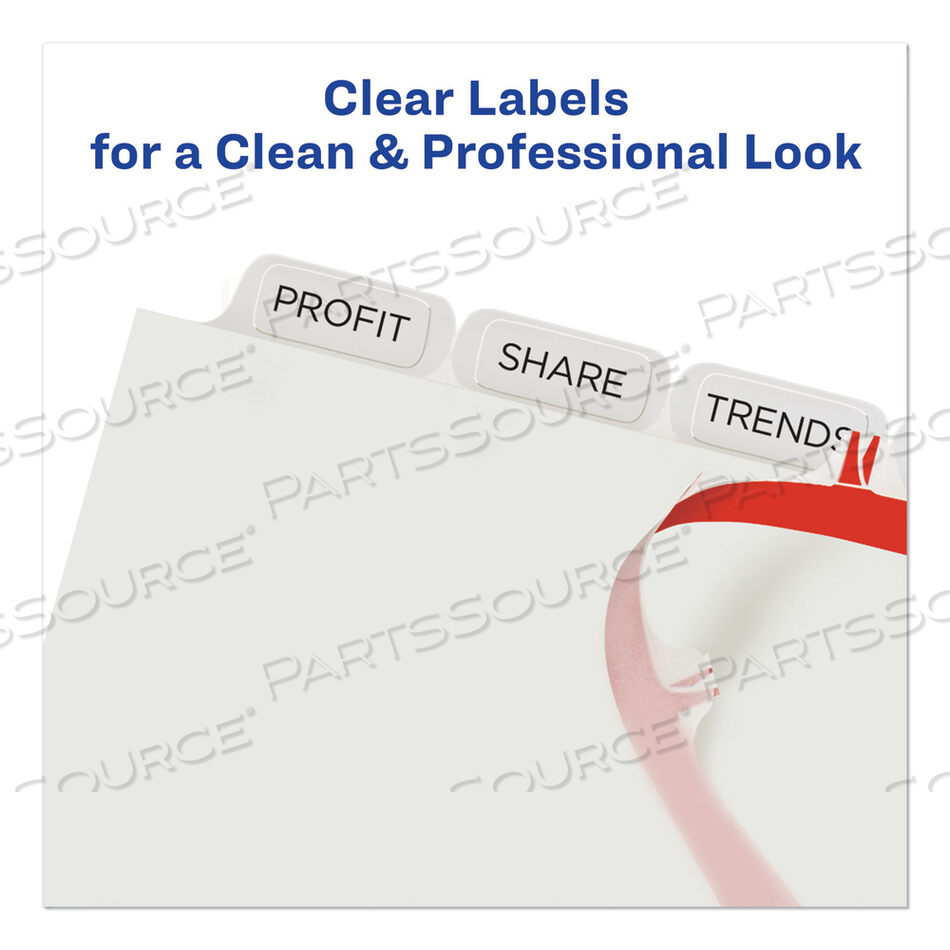 PRINT AND APPLY INDEX MAKER CLEAR LABEL DIVIDERS, 8-TAB, 11 X 8.5, WHITE, 5 SETS by Avery
