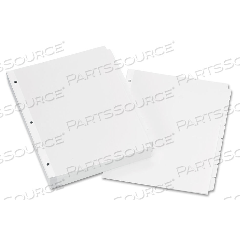 WRITE AND ERASE PLAIN-TAB PAPER DIVIDERS, 8-TAB, 11 X 8.5, WHITE, 24 SETS by Avery