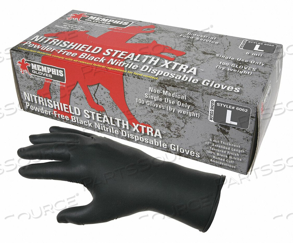 DISPOSABLE GLOVES NITRILE 2XL PK100 by MCR Safety