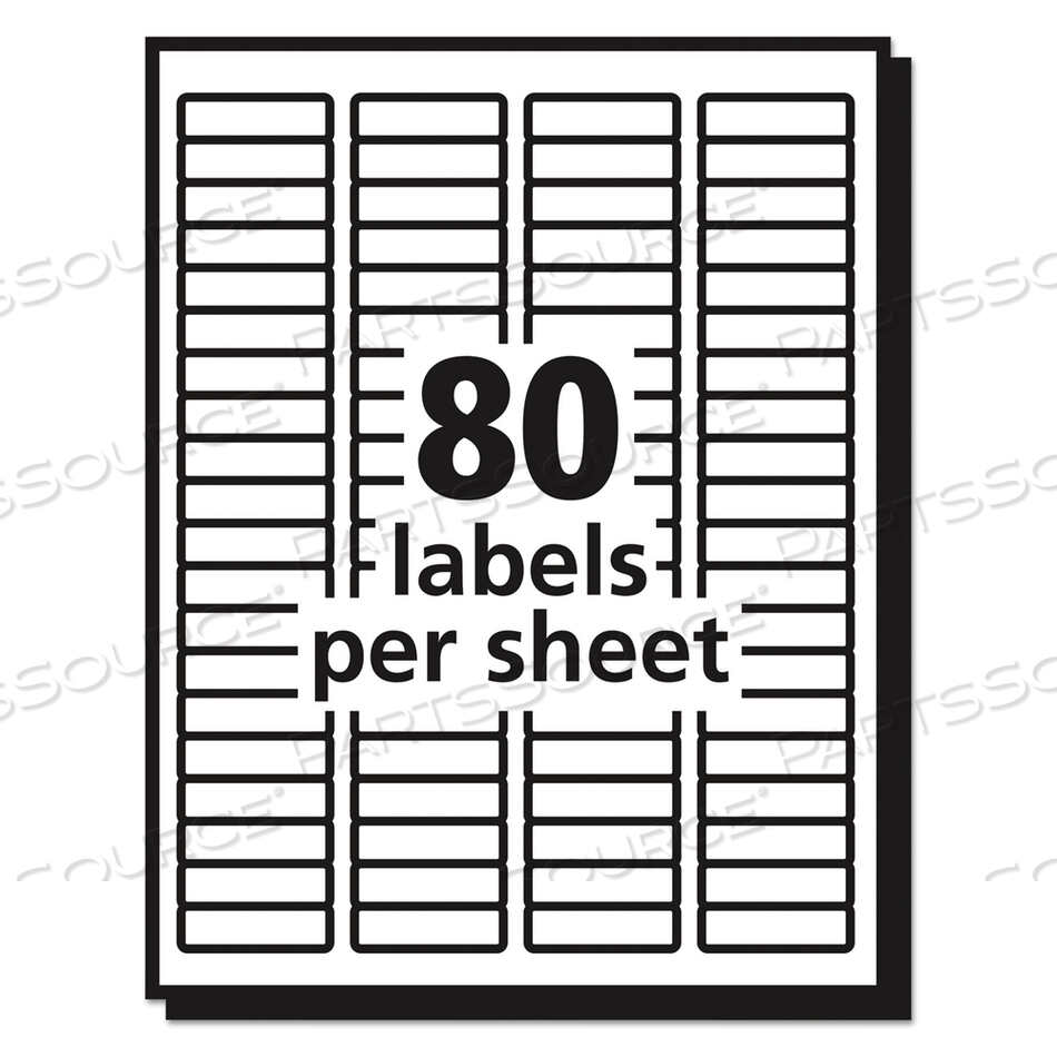 MATTE CLEAR EASY PEEL MAILING LABELS W/ SURE FEED TECHNOLOGY, LASER PRINTERS, 0.5 X 1.75, CLEAR, 80/SHEET, 10 SHEETS/PACK by Avery