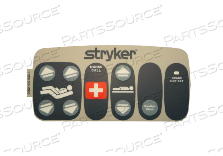 DMS OUTER LEFT LABEL W/NURSE CALL, GATCH/FOWLER by Stryker Medical
