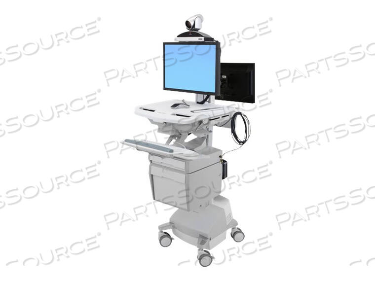 STYLEVIEW TELEPRESENCE CART, BACK-TO-BACK MONITORS, POWERED by Ergotron, Inc.