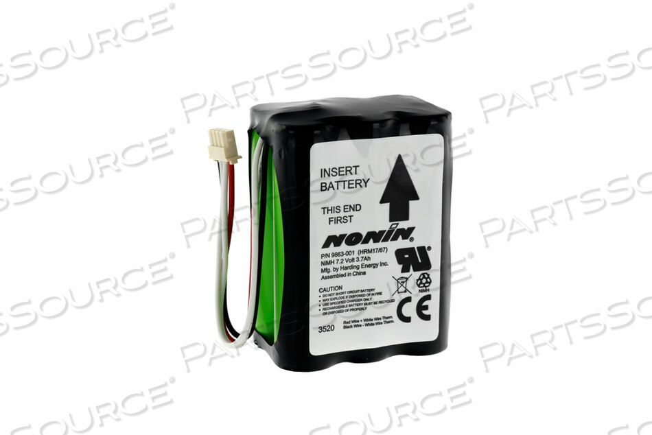 BATTERY PACK, NIMH 7.2V, FOR USE WITH 7500 AND 7500FO MONITORS by Nonin Medical