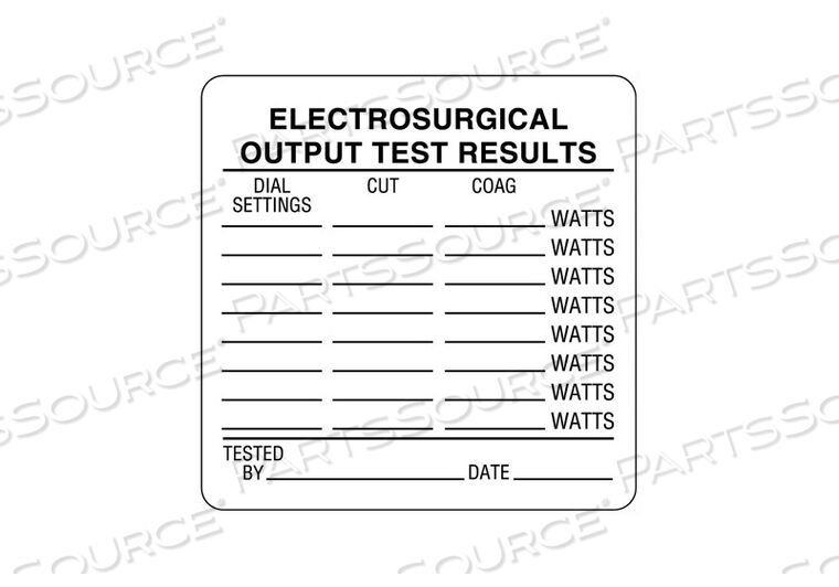 ELECTROSURGICAL LABEL, EDP PAPER, 2-1/2 IN X 2-1/2 IN, WHITE, ENGLISH, -65 TO 200 DEG F by United Ad Label