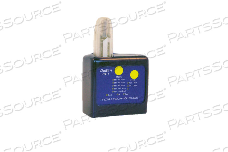 PULSE OXIMETER SIMULATOR, 5 TO 95 DEG F, 1 TO 24 VAC, 50/60 HZ, 1.25 X 2.5 IN by Pronk Technologies Inc