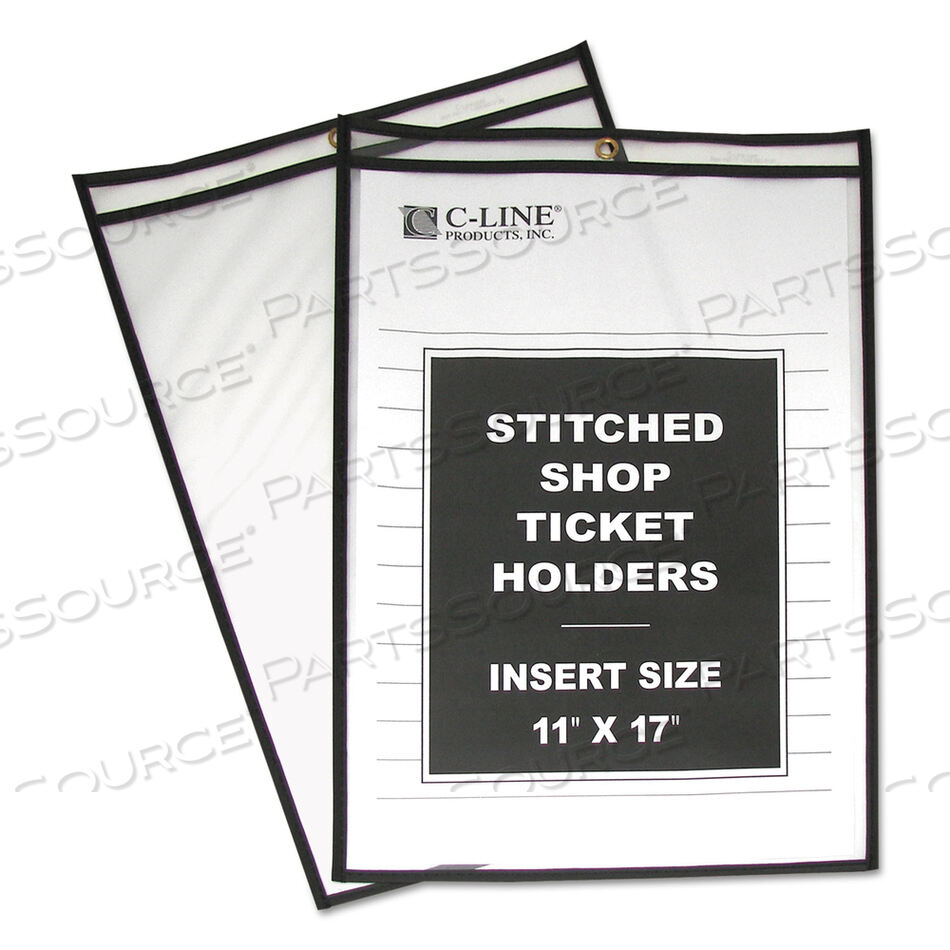 SHOP TICKET HOLDERS, STITCHED, BOTH SIDES CLEAR, 75", 11 X 17, 25/BOX by C-Line