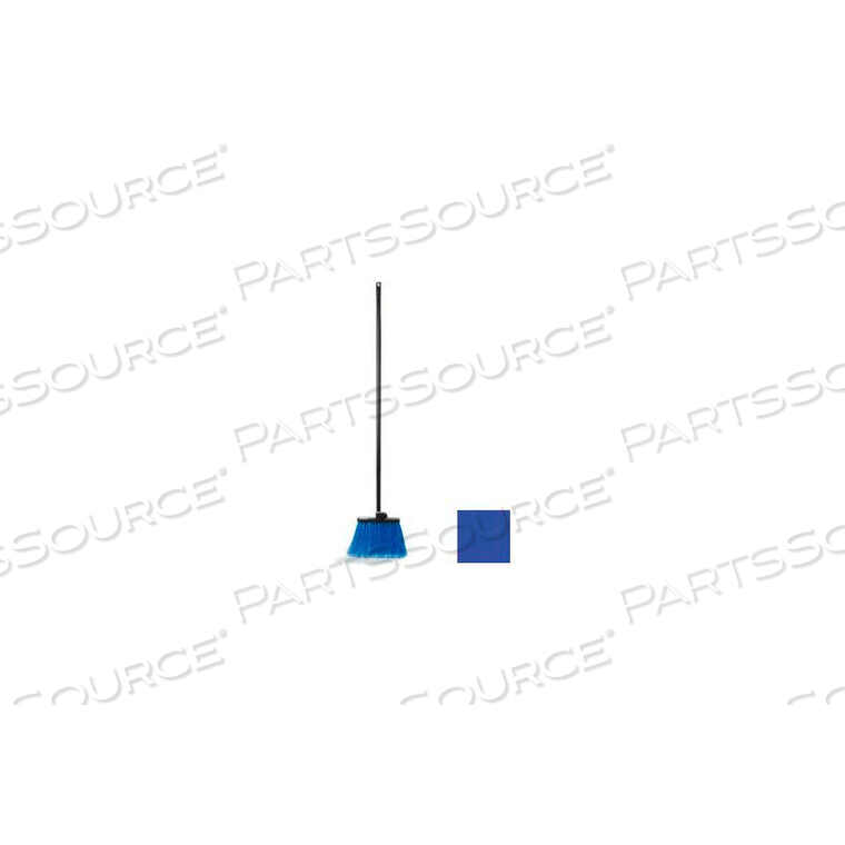 FLO-PAC DUO-SWEEP FLAGGED WAREHOUSE BROOM 13" WITH 48" METAL HANDLE, BLUE by Carlisle