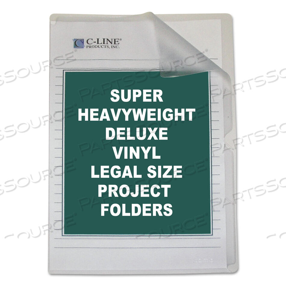 DELUXE VINYL PROJECT FOLDERS, LEGAL SIZE, CLEAR, 50/BOX by C-Line