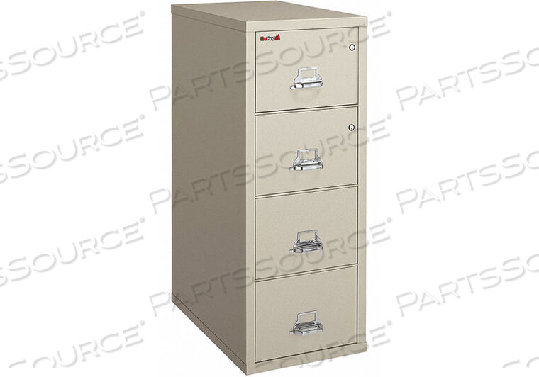 FIREPROOF 4 DRAWER VERTICAL SAFE-IN-FILE LEGAL 20-13/16"WX31-9/16"DX52-3/4"H PARCHMENT by Fire King