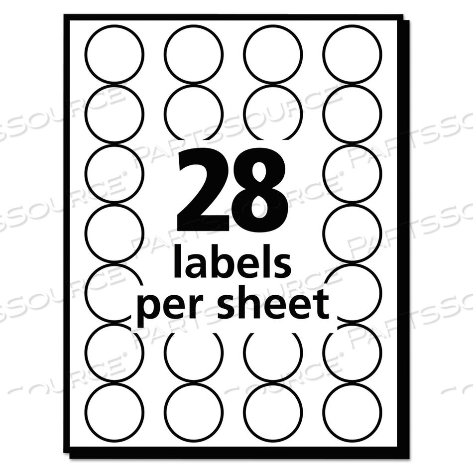 HANDWRITE ONLY SELF-ADHESIVE REMOVABLE ROUND COLOR-CODING LABELS, 0.75" DIA, BLACK, 28/SHEET, 36 SHEETS/PACK, (5459) by Avery