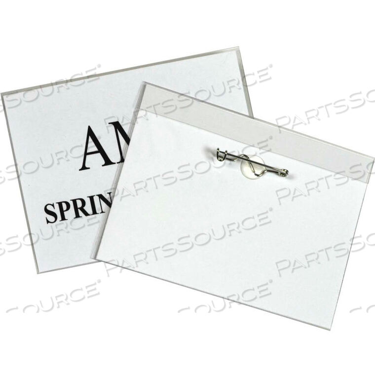 PIN STYLE NAME BADGE, 4" X 3", CLEAR, 100/BOX by C-Line