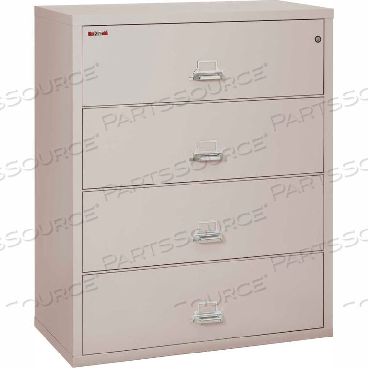 FIREPROOF 4 DRAWER LATERAL FILE CABINET LETTER-LEGAL SIZE 44-1/2"W X 22"D X 53"H - LT GRAY by Fire King