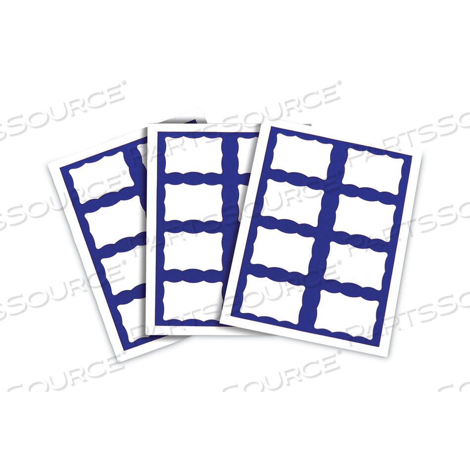 LASER PRINTER NAME BADGES, 3 3/8 X 2 1/3, WHITE/BLUE, 200/BOX by C-Line