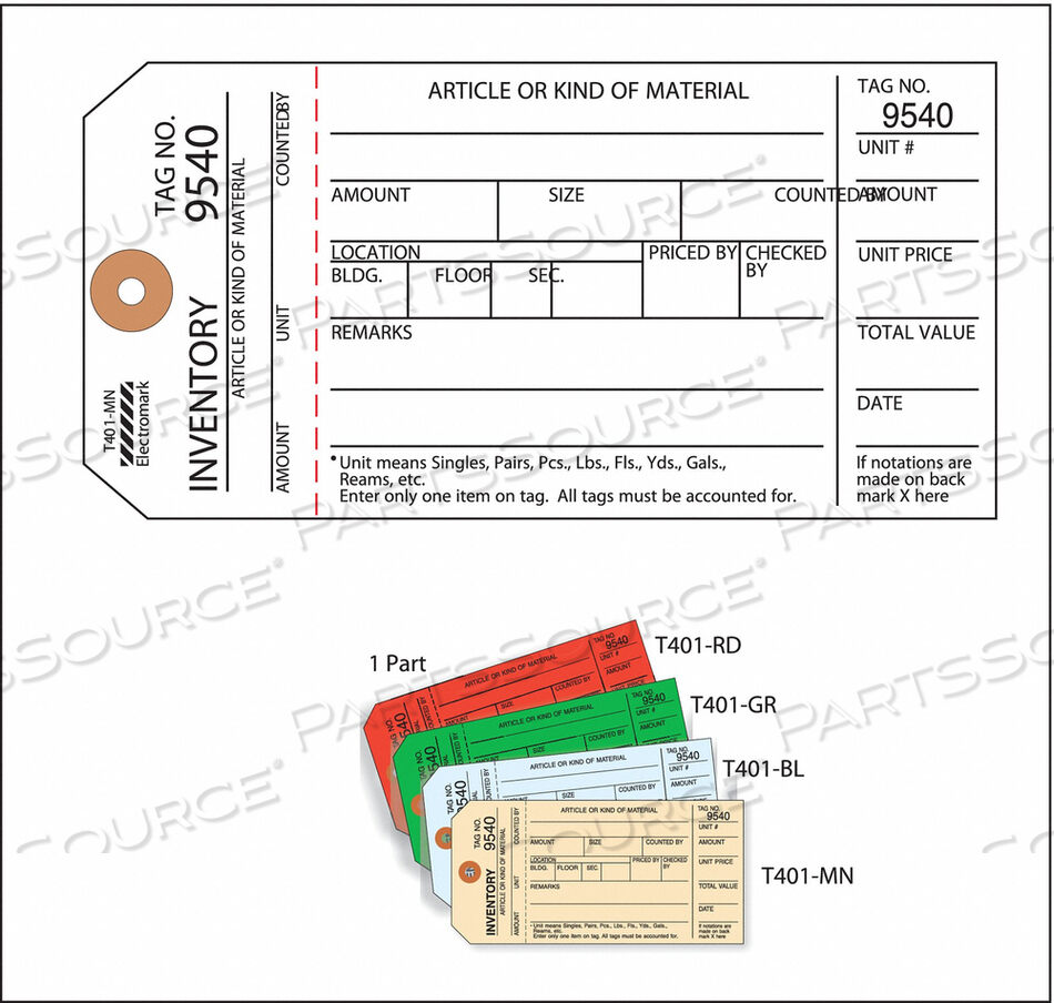 INSPECTION TAG CARDSTOCK INVENTORY PK100 by Electromark