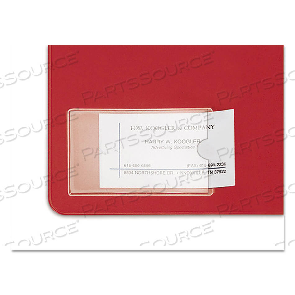 HOLD IT POLY BUSINESS CARD POCKET, TOP LOAD, 3.75 X 2.38, CLEAR, 10/PACK by Cardinal