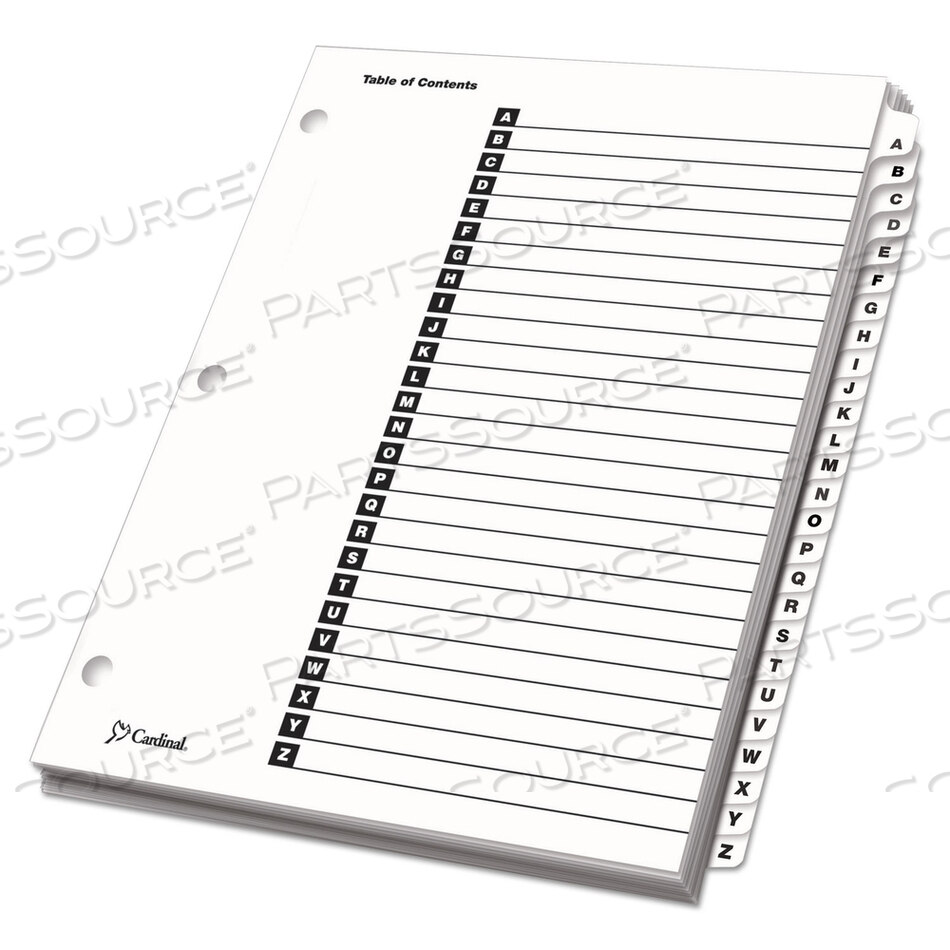 ONESTEP PRINTABLE TABLE OF CONTENTS AND DIVIDERS, 26-TAB, A TO Z, 11 X 8.5, WHITE, WHITE TABS, 1 SET by Cardinal