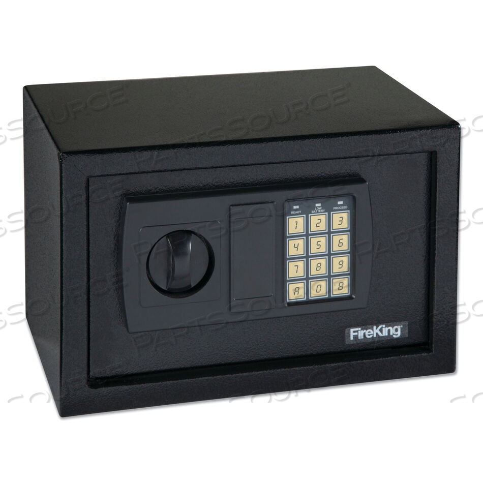 SMALL PERSONAL SAFE, 0.3 CU FT, 12.19W X 7.56D X 7.88H, BLACK by Fire King