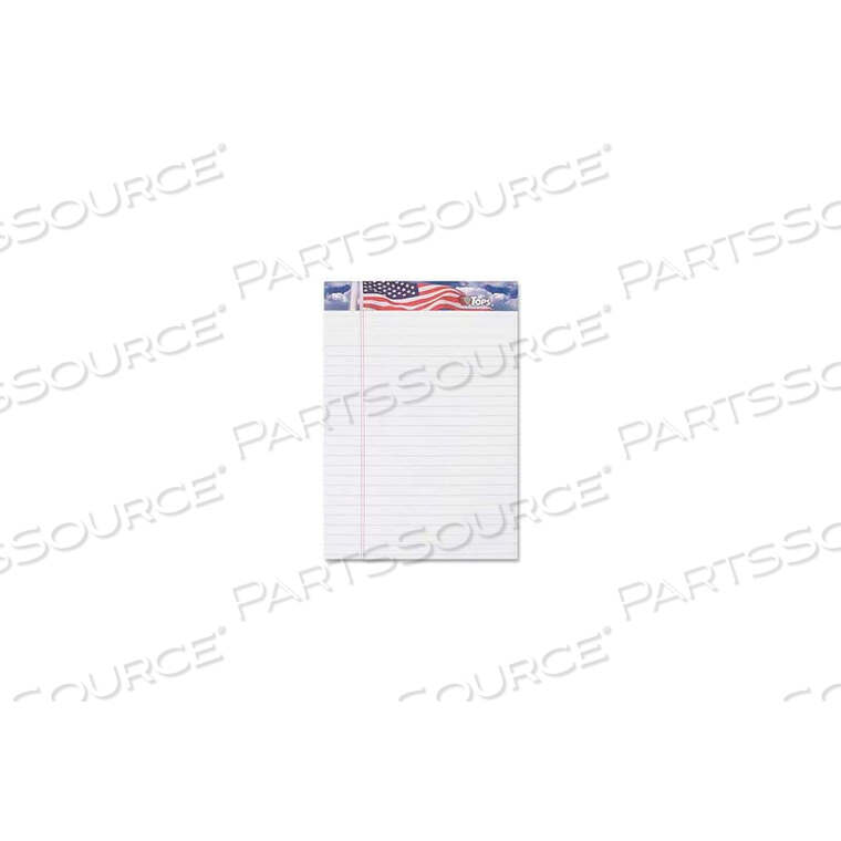 AMERICAN PRIDE WRITING TABLET, 5" X 8", JR. LEGAL RULED, WHITE, 50 SHEET/PAD, 3 PAD/PACK by Tops