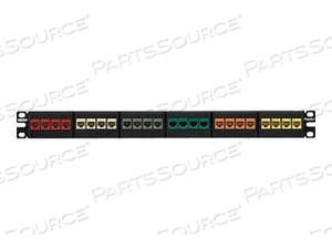 PANDUIT NETKEY MODULAR FACEPLATE PATCH PANEL - PATCH PANEL - BLACK - 1U - 19" - 24 PORTS by Panduit