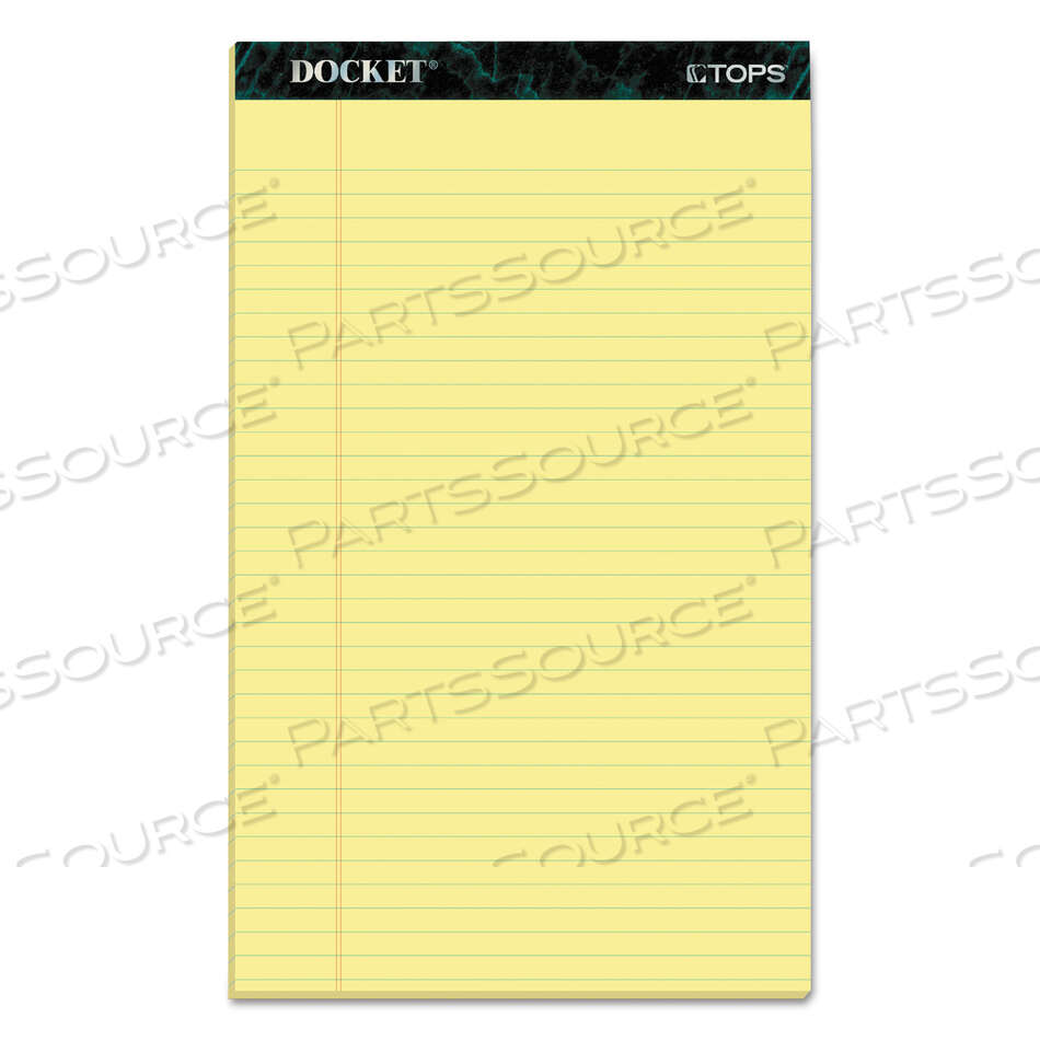 DOCKET RULED PERFORATED PADS, WIDE/LEGAL RULE, 50 CANARY-YELLOW 8.5 X 14 SHEETS, 12/PACK by Tops