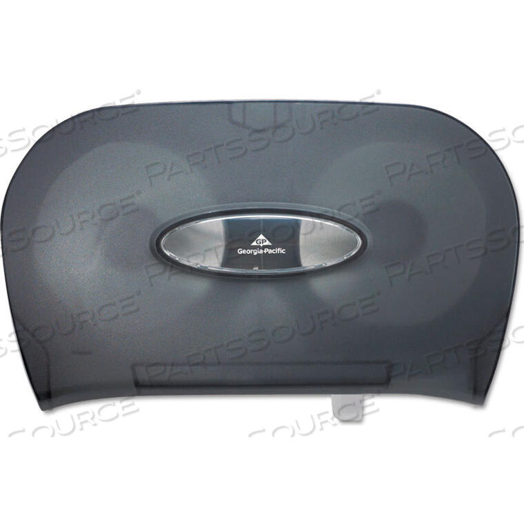 MICROTWIN SIDE-BY-SIDE 2 4" DIA ROLL TOILET TISSUE DISPENSER, SMOKE by Georgia-Pacific