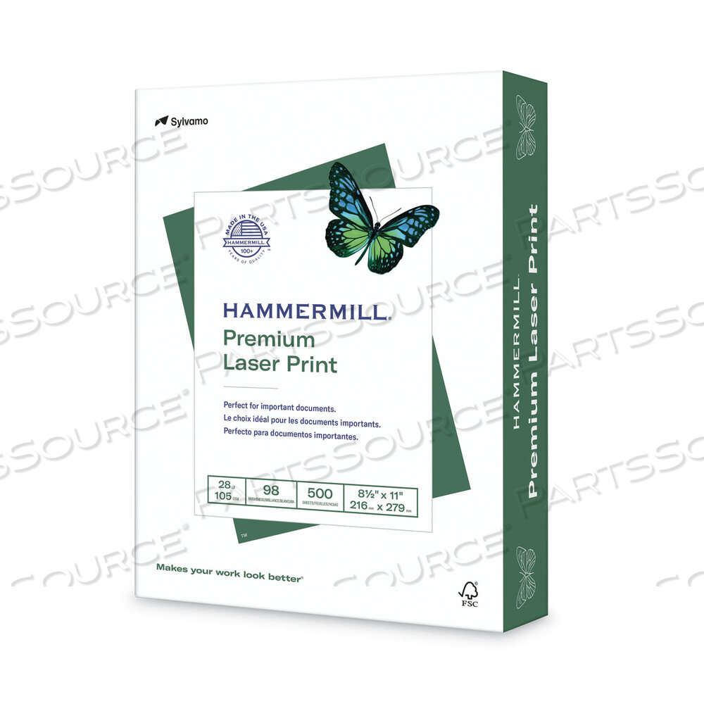 PREMIUM LASER PRINT PAPER, 98 BRIGHT, 28 LB BOND WEIGHT, 8.5 X 11, WHITE by Hammermill PREMIUM LASER PRINT PAPER, 98 BRIGHT, 28 LB BOND WEIGHT, 8.5 X 11, WHITE by Hammermill