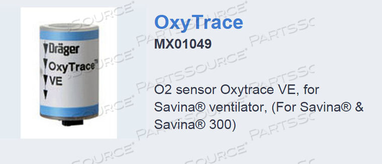 OXYGEN SENSOR, 1 TO 10 MM, OXYTRACE by Draeger Inc.