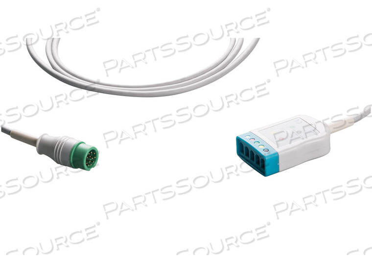 ECG TRUNK CABLE, 5 MM, 2.5 M CABLE, TPU JACKET, GRAY, 3-5 LEADS, MEETS AAMI ANSI EC53, ISO 